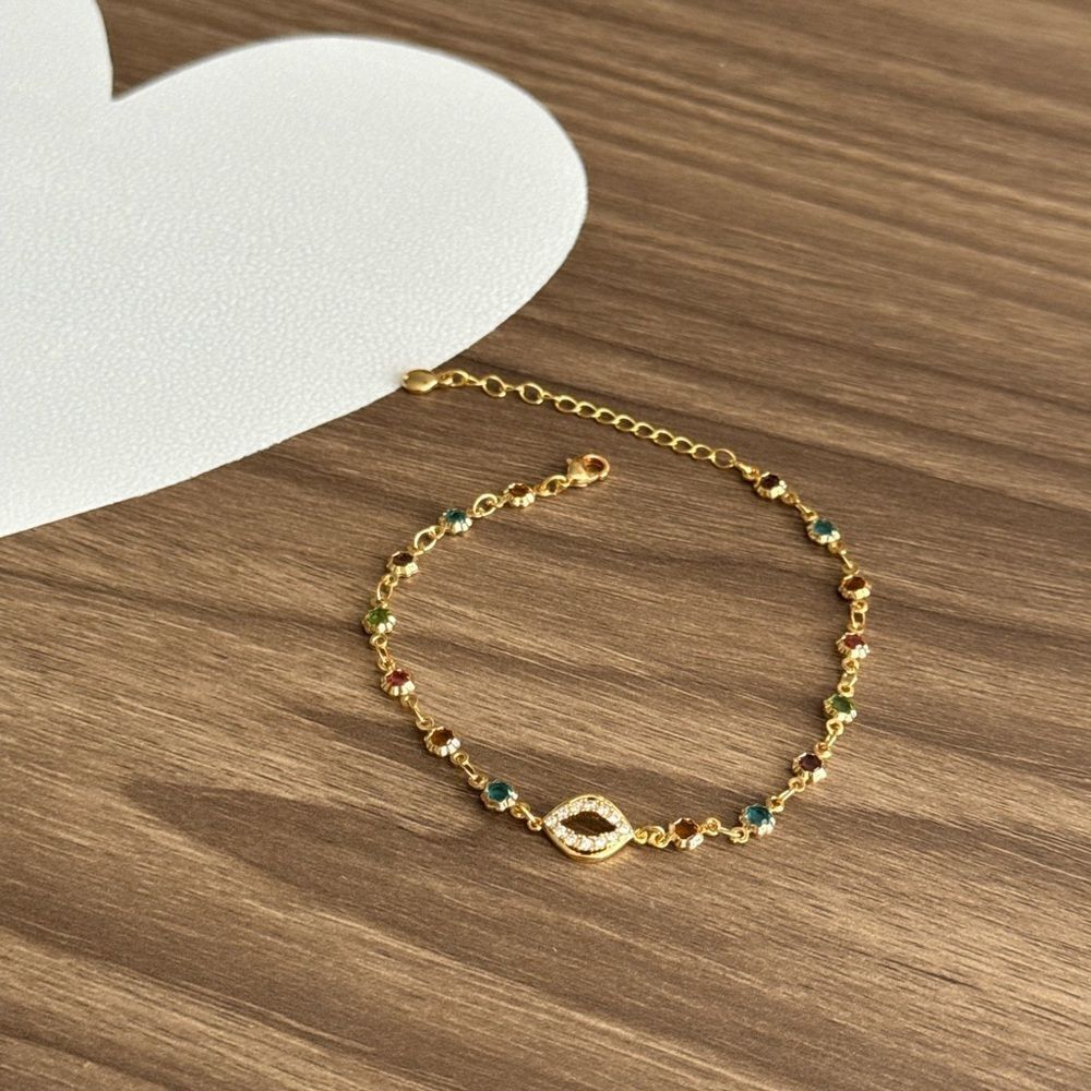 Multicolor Gemstone Bracelet Q52 - Picture 4 of 7